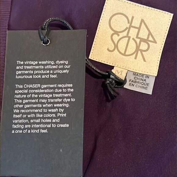 Chaser Plum Silk Cold Shoulder Long Sleeve V Neck Top Size M NWT - Picture 11 of 12